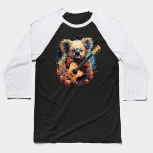 Koala Playing Guitar Baseball T-Shirt